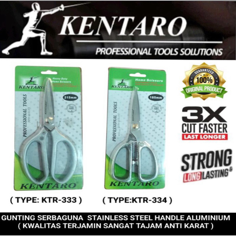 

KENTARO - GUNTING SERBAGUNA STAINLESS STEEL TYPE KTR 333 / KTR 334 - JAPAN QUALITY - 100% ORIGINALHALA2