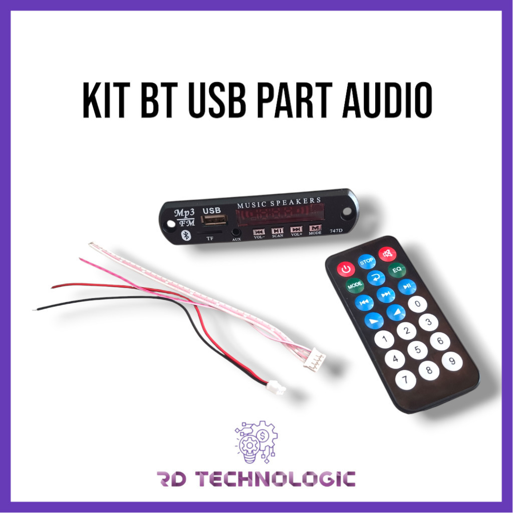 Modul Mp3 Bluetooth Dan FM Radio Display / Kit Modul MP3 BT / Kit Pemutar MP3 BT USB Player [RD]