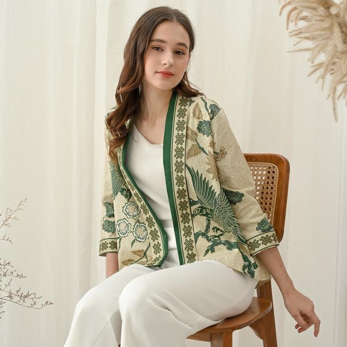 Outer Batik Wanita Modern - Blazer Batik Casual Formal - Atasan Batik Kantor Wanita Elegan