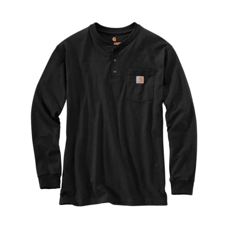 Carhartt Long Sleeve Henley Pocket Tee Black