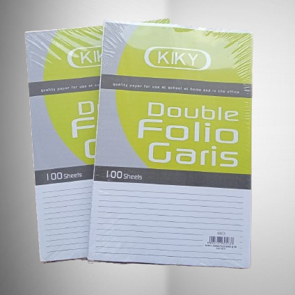 

RGT- 1 Pack / 100 Lembar Kertas Double Folio Garis by Kiky / Kertas Folio Lamaran A4 Isi 100 lembar