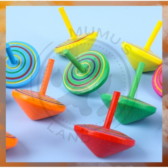 Mainan Toys Anak Gangsing Kayu Murah Gasing Lucu Strom Gyro Mainan Jadul Viral Murah