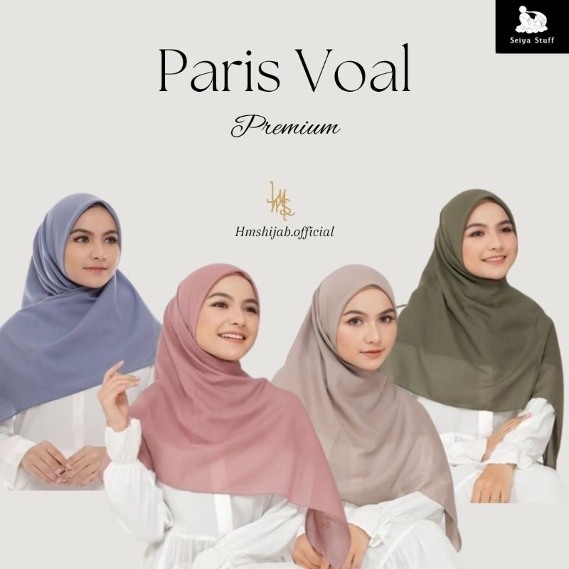 Jilbab Paris Premium / Jilbab Voal Paris / Segiempat Paris Premium / Hijab Voal Polos / Jilbab Paris