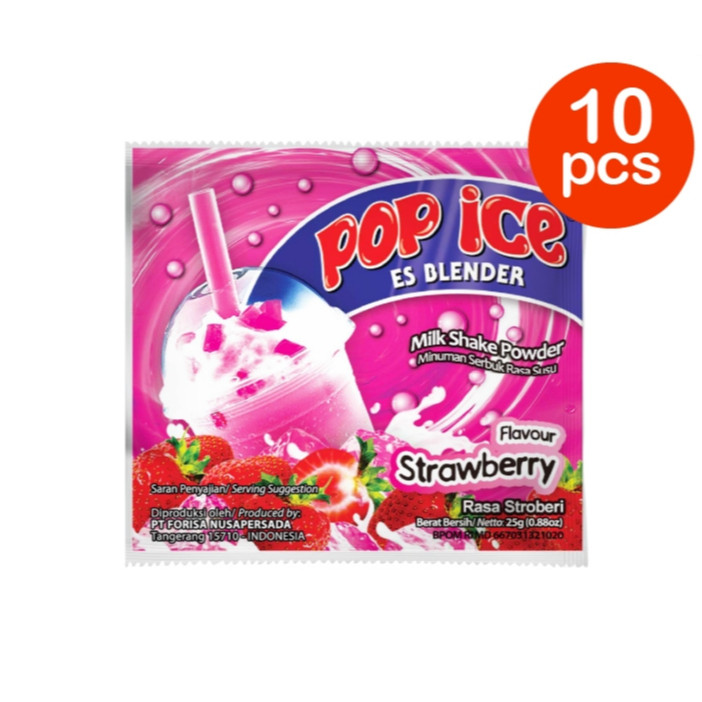 

WP - Pop Ice Milk Shake Powder Stroberi / Coklat / Melon 25gr ( 10Pcs )