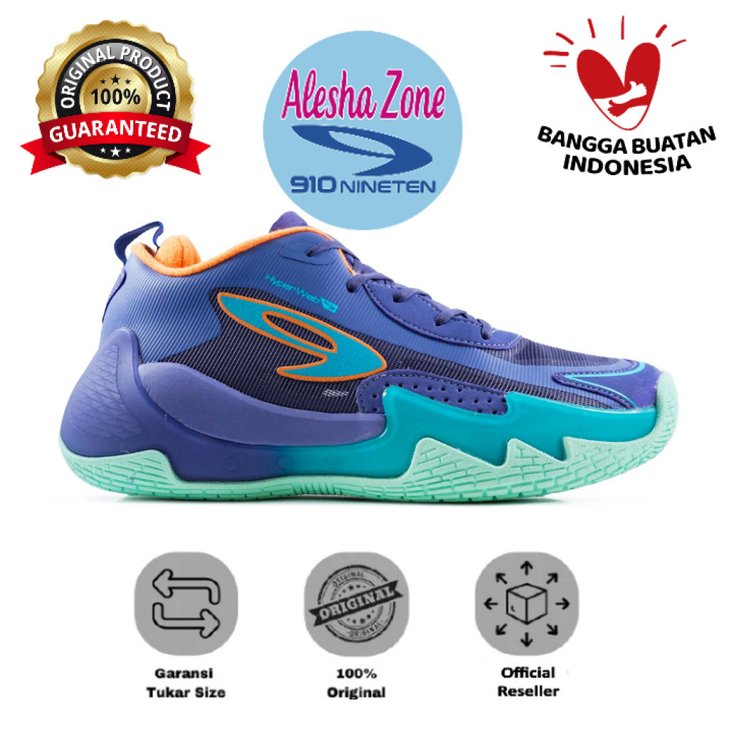 SEPATU BASKET 910 ORIGINAL NAKAMI FLOW - UNGU/BIRU-MD/JINGGA