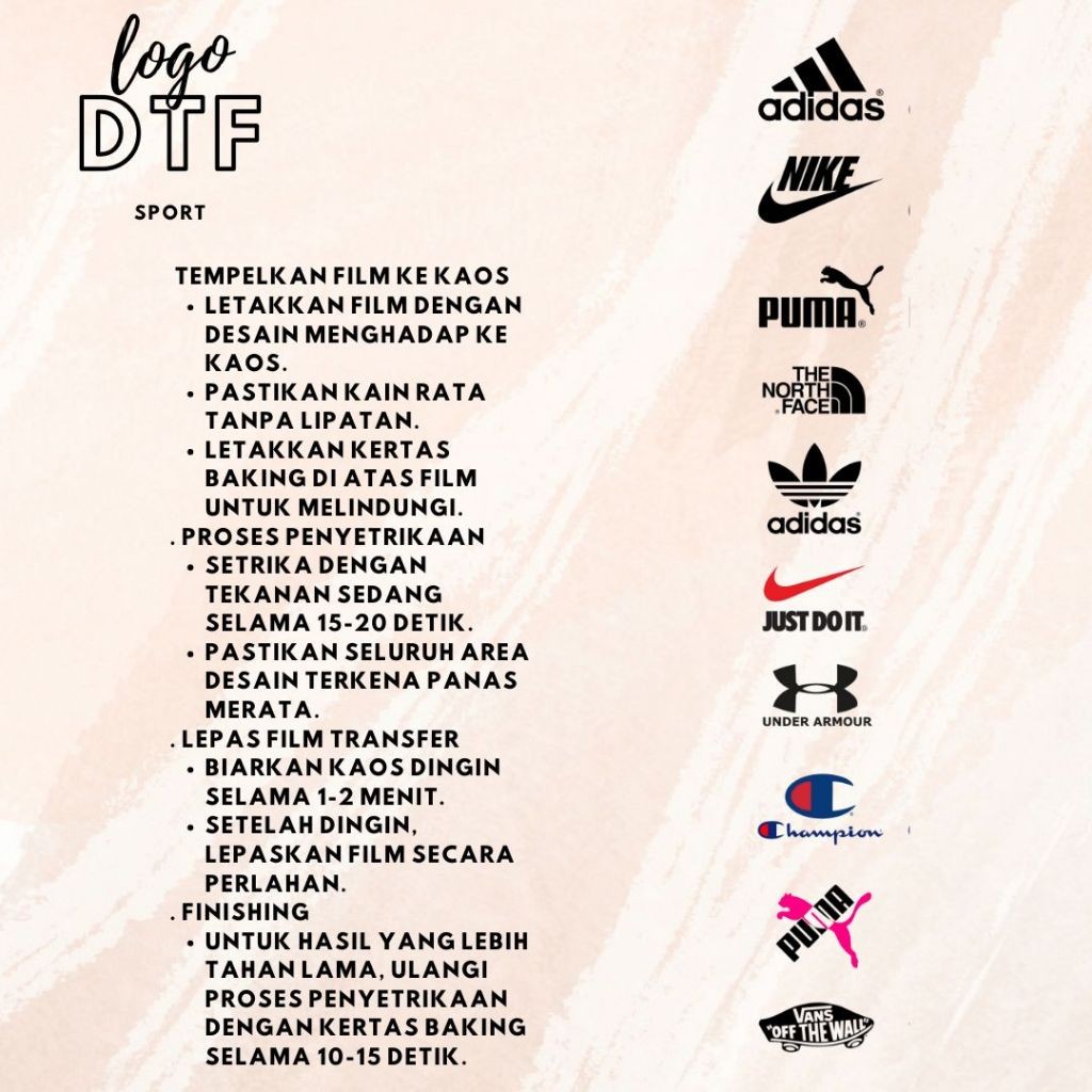 Emblem Sablon Dtf  Baju LOGO SPORT SABLON DTF SETRIKA