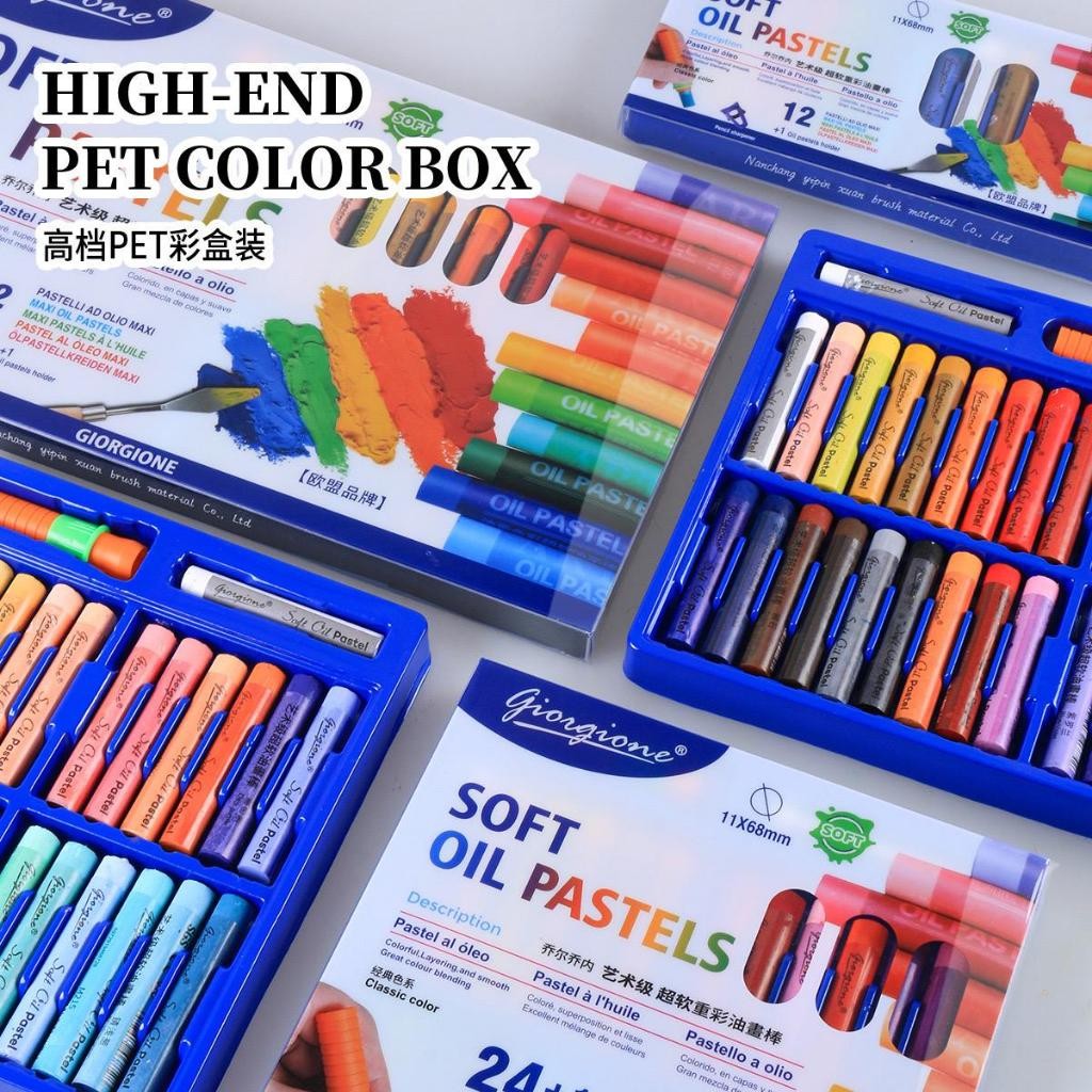 

BOBOMARTS GIORGIONE Soft OIL PASTELS G-SOP 12, 24, 36, 48 warna crayon mewarnai WHITE BLUE PACK / CLASSIC COLORS