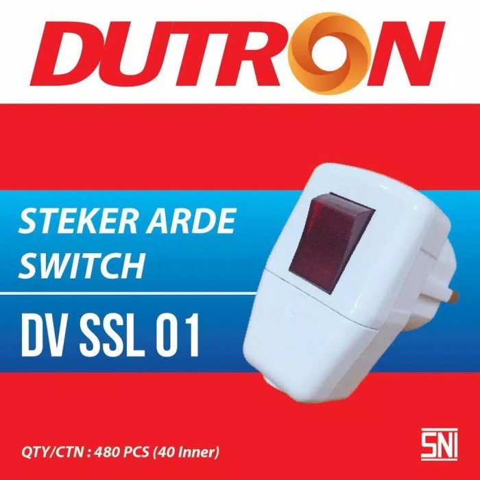 Grosir Steker Arde Switch DUTRON / Steker Arde + Saklar DUTRON - DV-SSL-01 Murah