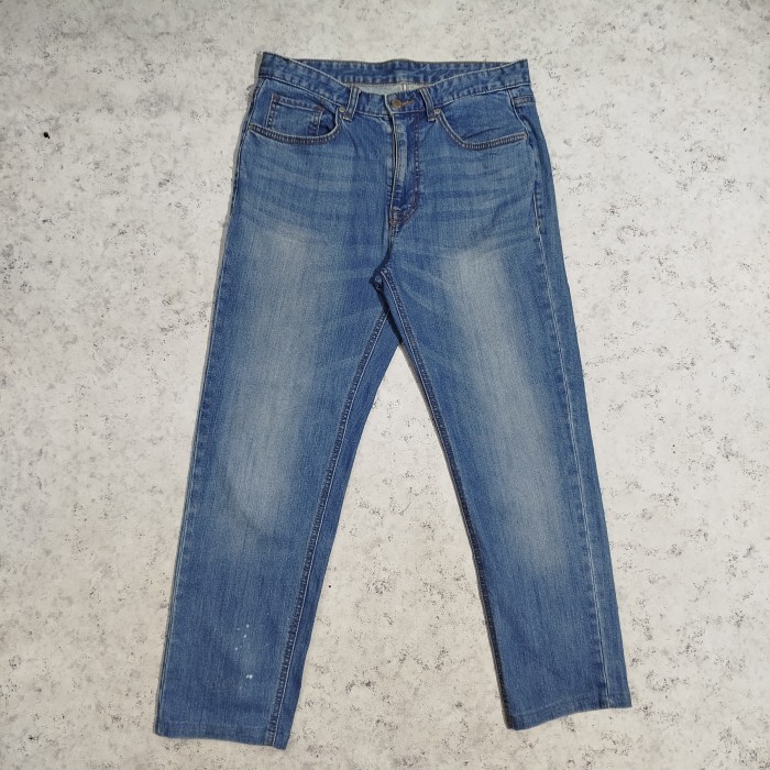 Celana panjang jeans denim fading AUTHENTIC BRAND SPAO 1980 INDIGO bahan strecth