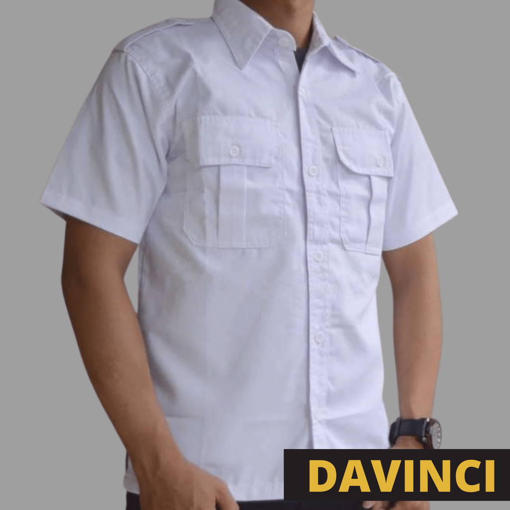 Kemeja Putih PNS Pria HEM Putih ASN Atasan Putih PDH Baju Putih PNS