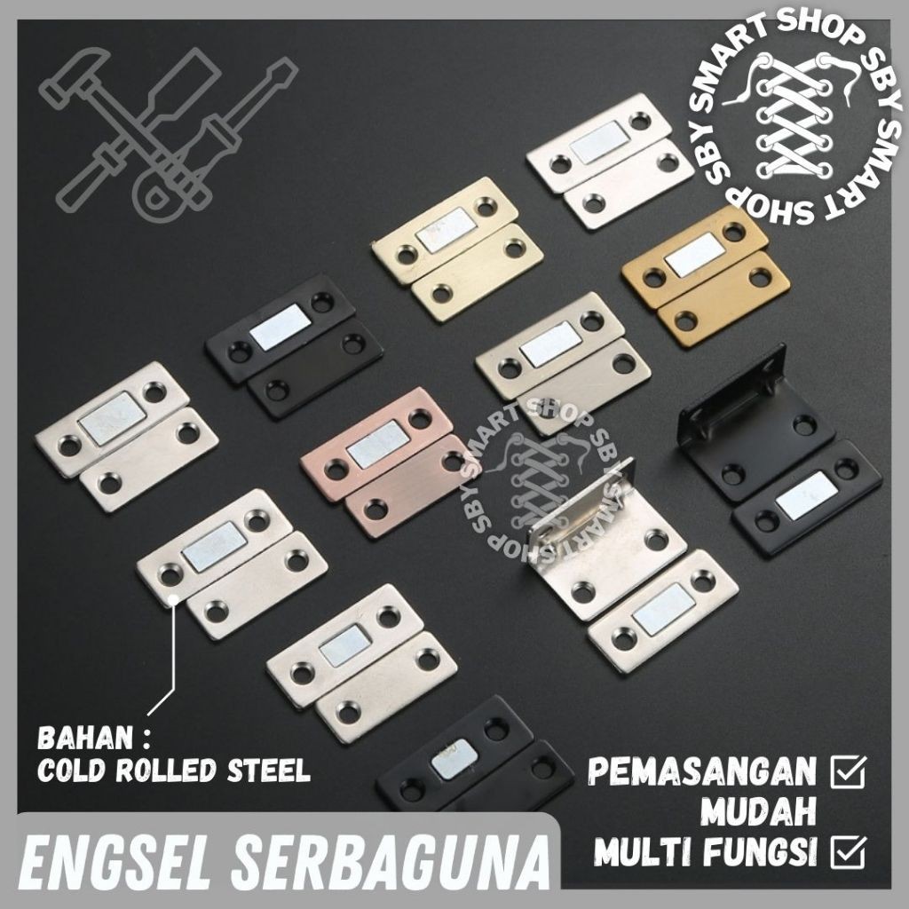 (ENGSEL) Engsel Serbaguna Magnet Versatile Hinge Lemari Laci Stainless Steel Pintu Geser