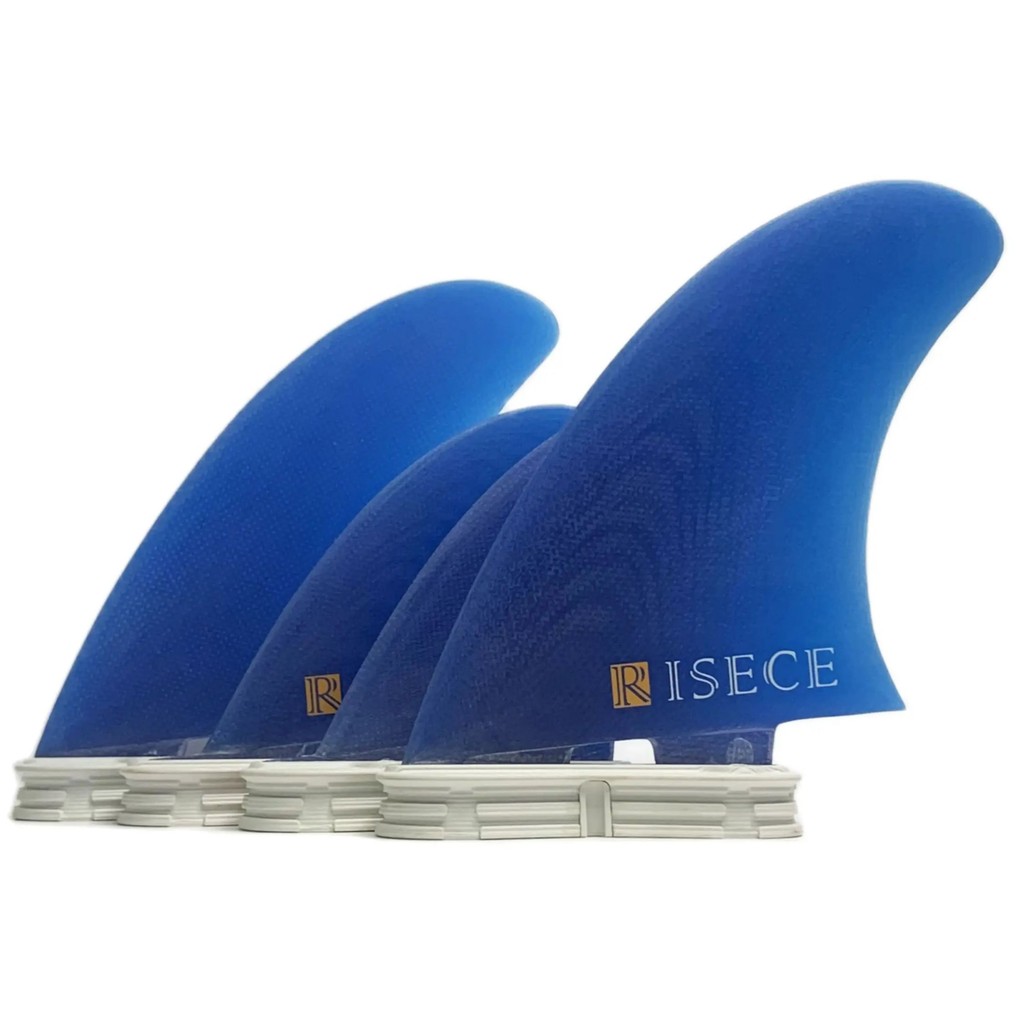 

RISECE FCS 2 GFK Fiberglass Surfboard Quad Fins Single Tab Glass Fin Blue Surfing Fins Quad Set