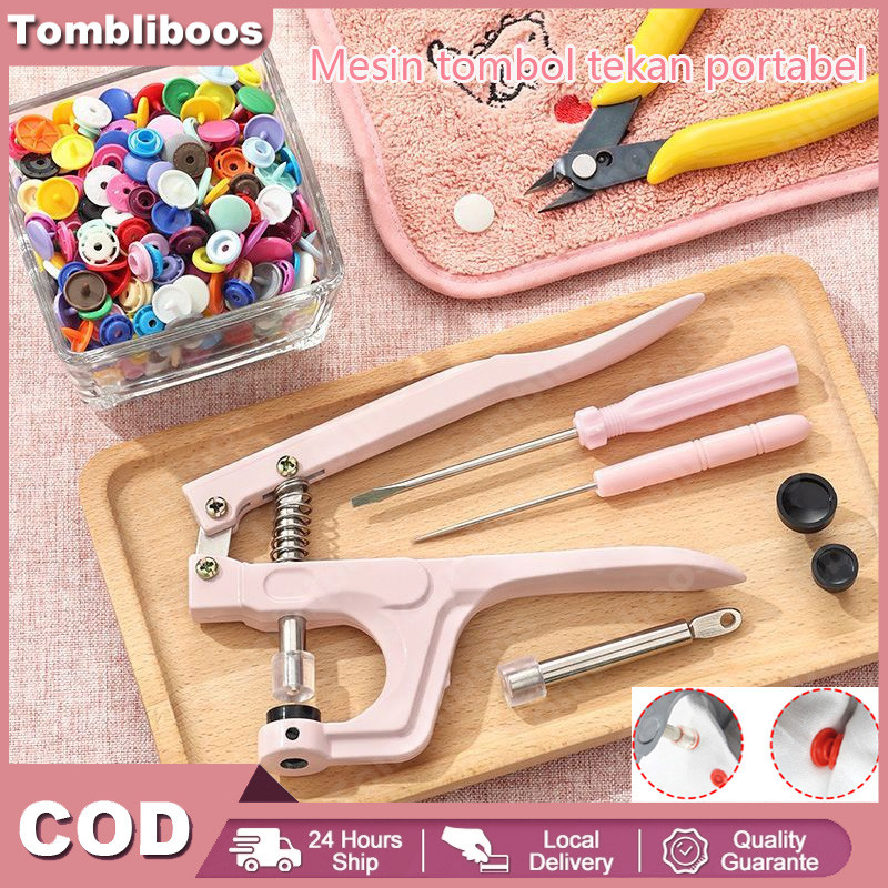 Tombliboos T3 / T5 / T8 Button Alat Press Kancing Jepret Snap Alat Pasang Kancing Jepret Plastik Tan
