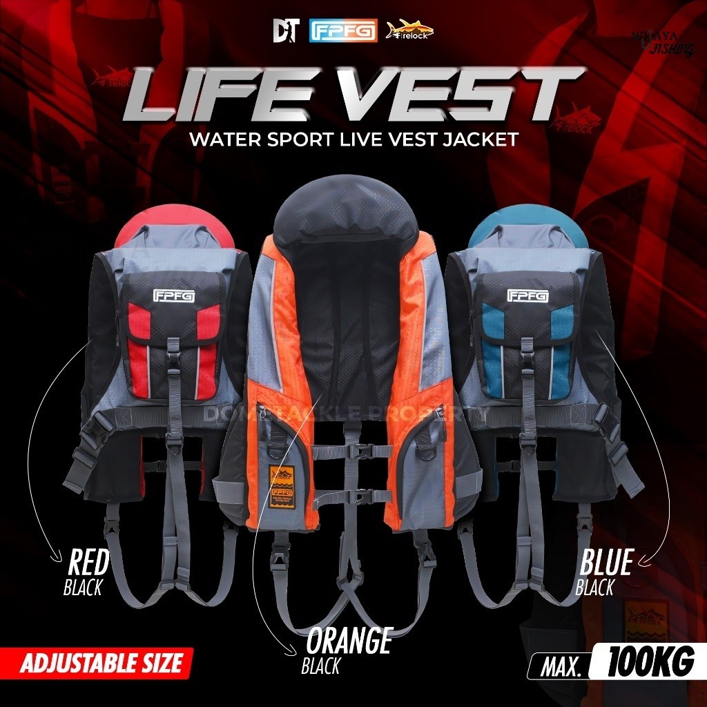 FPFG Life Jacket Firelock Pelampung Rescue All Size Jaket Rompi Mancing Keselamatan