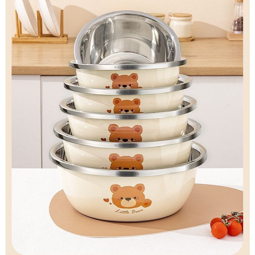 KINGSBAKEWARE BKB-335 Baskom Bear Stainless Steel SUS 304 Wadah Cuci Beras Buah Sayur Bahan Premium 