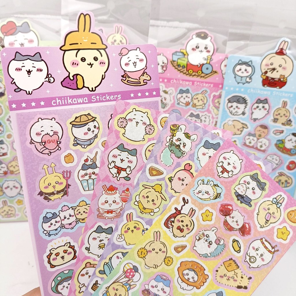 

20Sheets Mix Kawaii Chiikawa Anime Stickers Cute Hand Acount Suitcase Phone Case Laptop Stickers Kids Toys Gifts