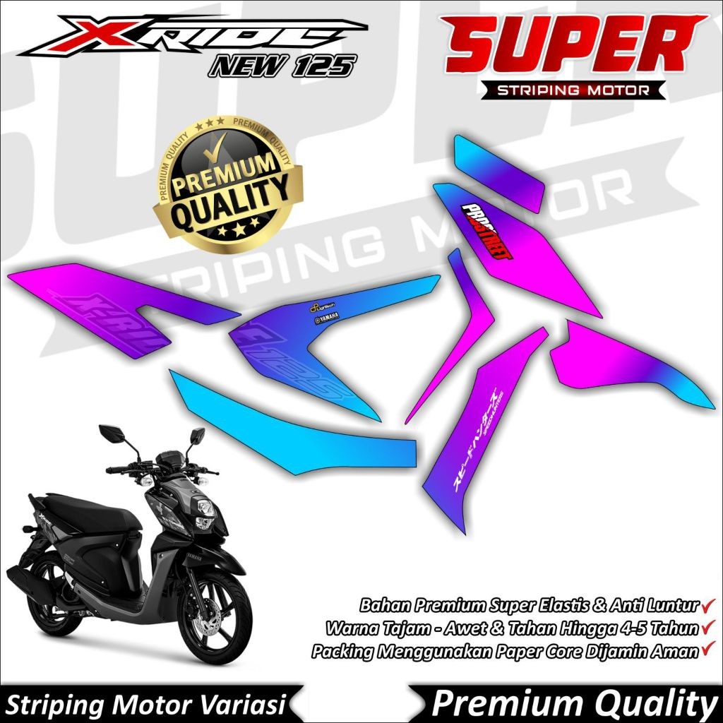 Stiker X Ride 125 Anti Luntur keren Striping X Ride 125 Striping Yamaha X Ride 125 Gradasi