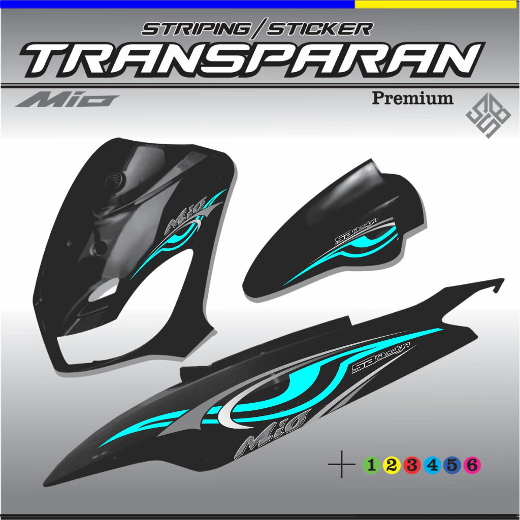 STIKER TRANSPARAN UV CUSTOM MOTOR YAMAHA MIO LAMA SPORTY SIMPEL TERBARU STIKER