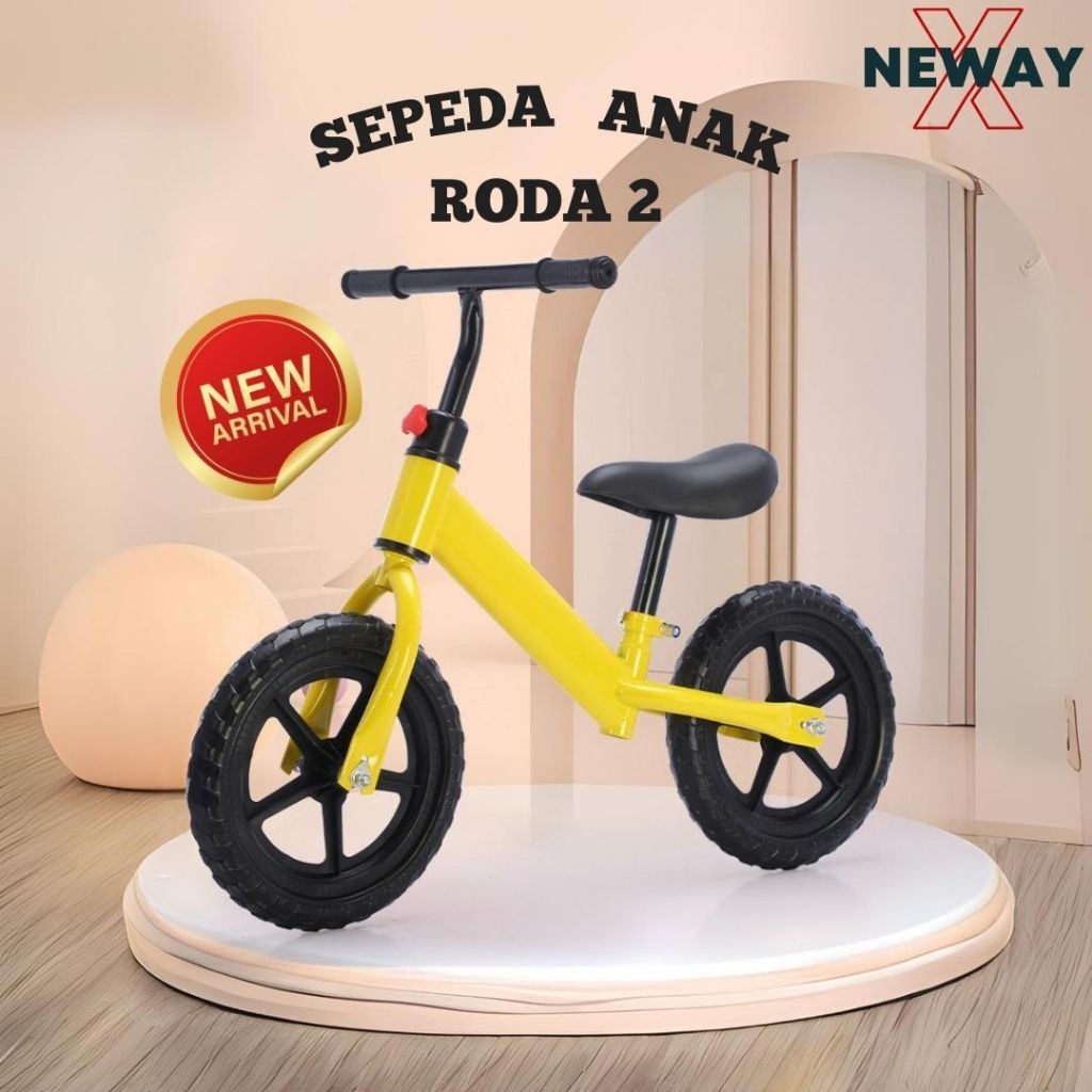 QK87UY Sepeda Anak Roda Dua Balance Bike Roda 2 Mainan Keseimbangan Push Bike