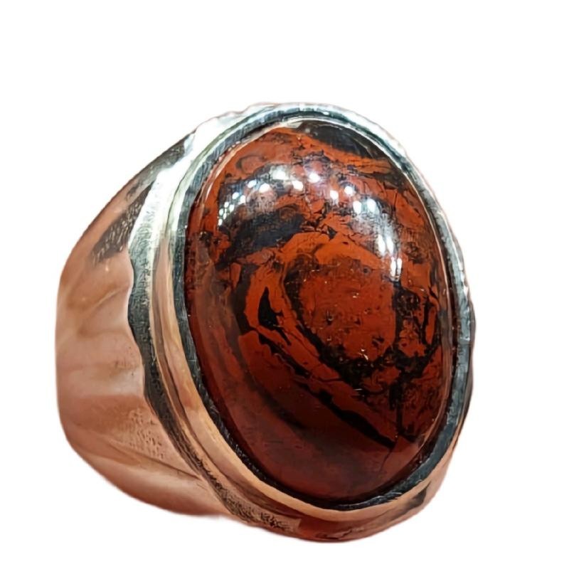 Batu cincin badar besi merah ca be original sangat kuat nempel magnet