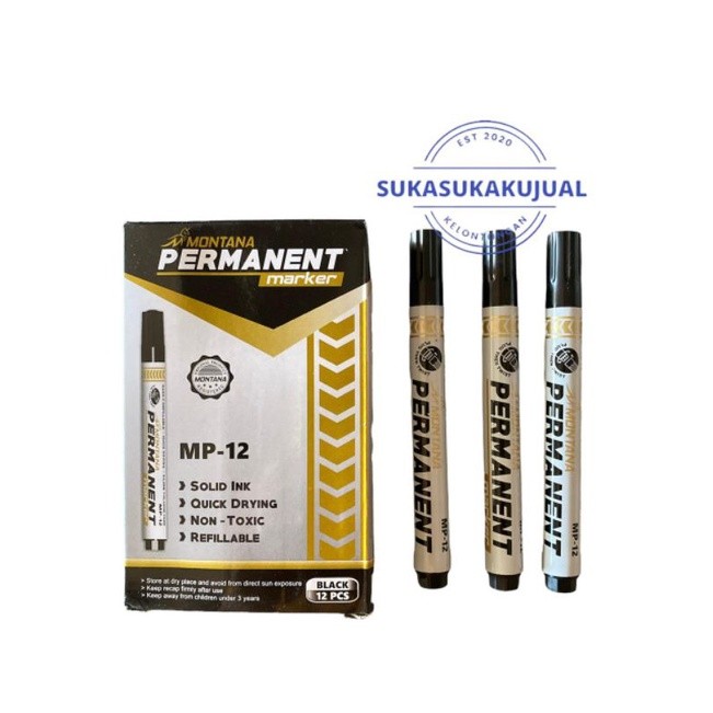

bisa COD / ojek / instan pekanbaru / (12pcs)spidol montana permanent