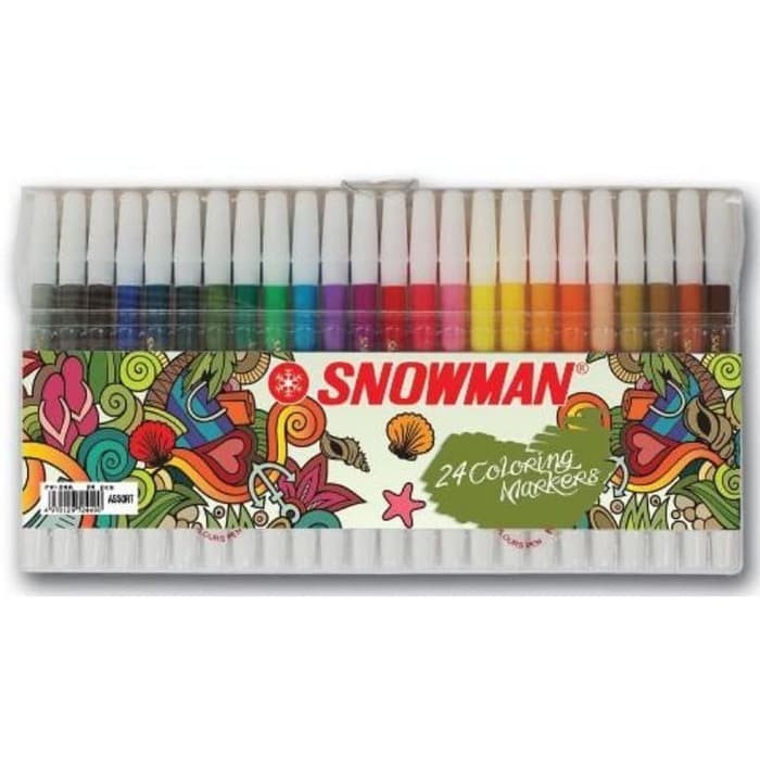 (SET) Spidol Kecil Pencil Type 24 Warna Warni - Snowman