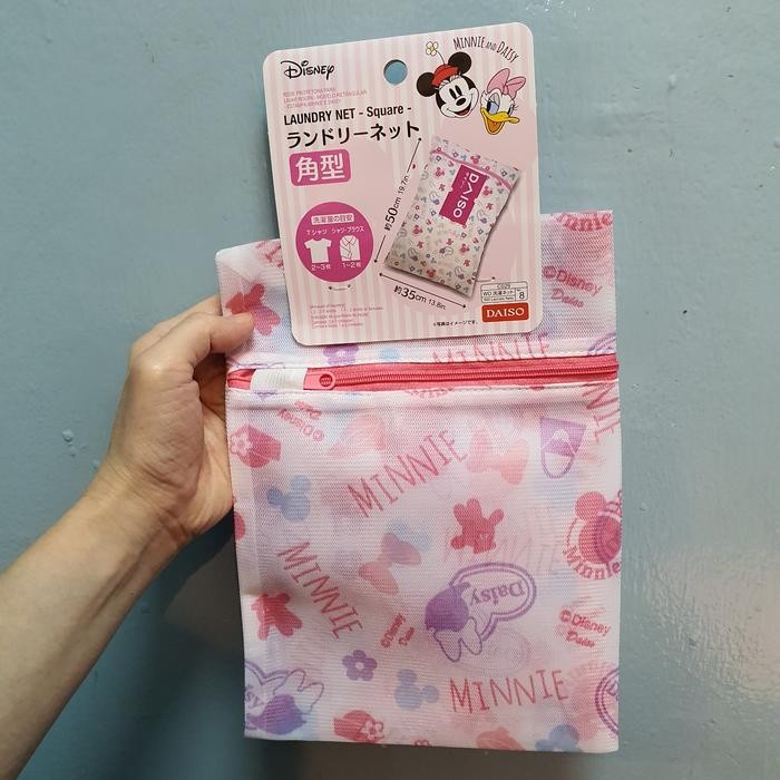 laundry net square daiso - pink