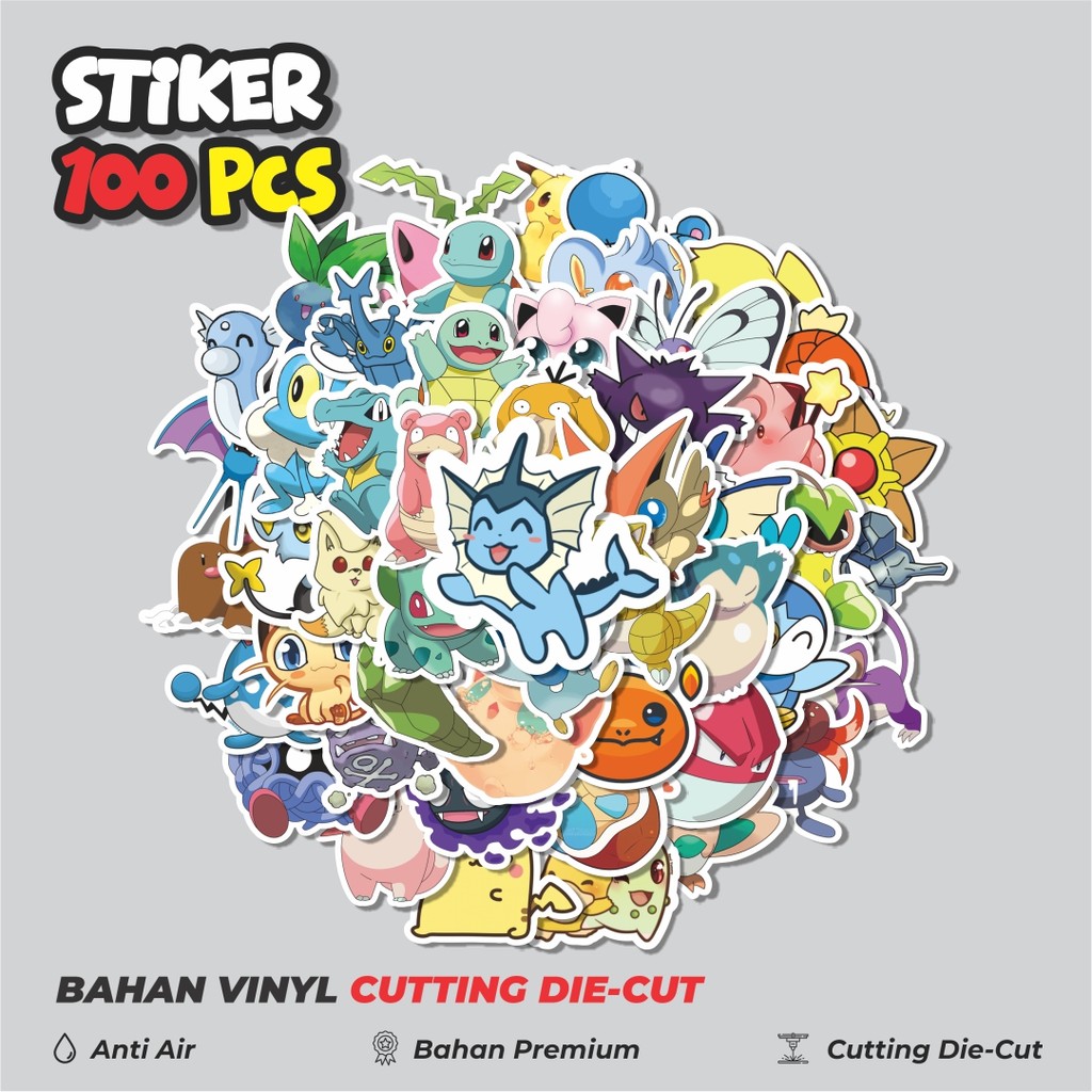 

Terbaru! 50 pcs Stiker Kartun Pokemon Dekorasi Lucu Kreatif untuk Notebook, Skateboard, HP
