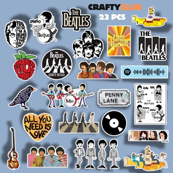 

TERLARIS! Sticker Aesthetic Band The Beatles 23 Pcs Waterproof cocok untuk tumblr,laptop dan journaling