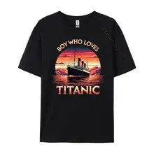 Anak-Anak yang Menyukai Titanic XS Kaos Grafis Kaos Remaja Pria Vintage