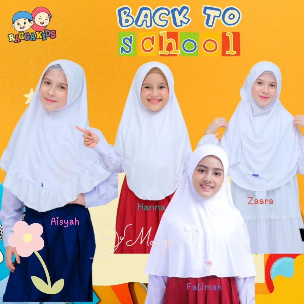 SY Jilbab sekolah anak putih | kerudung sekolah SD SMP MI