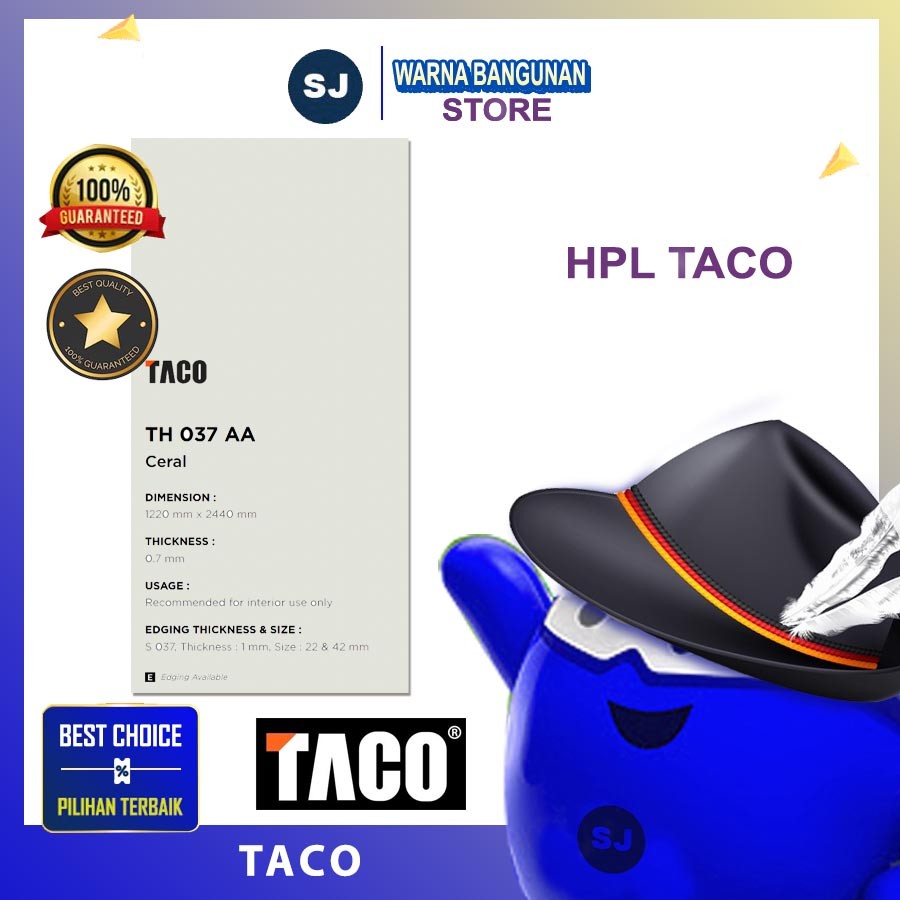 HPL TACO WARNA SOLID , TIPE AA (TEKSTUR KULIT JERUK) TH-037 AA CERAL