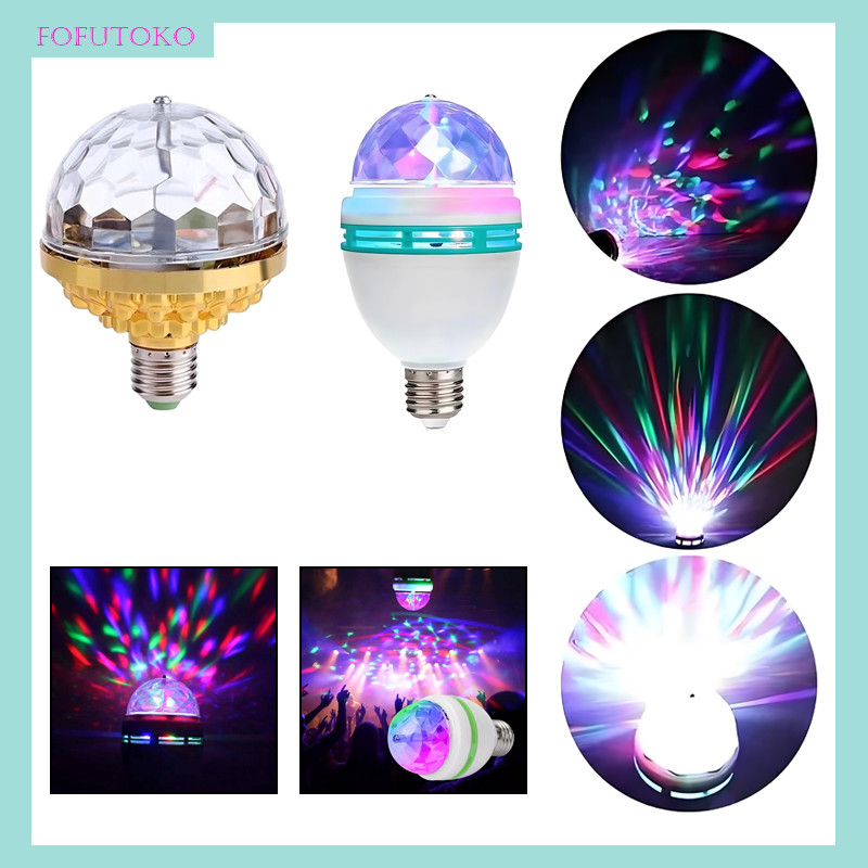 LED Warna-Warni Fitting Putar Otomatis / Lampu Disko / LED Warna-Warni Fitting Putar Otomatis