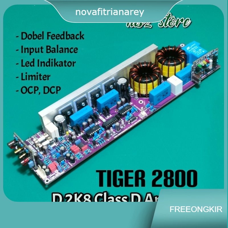 Kit Class D Tiger 2800 D2K8 Fullbridge Power Amplifier 2800w