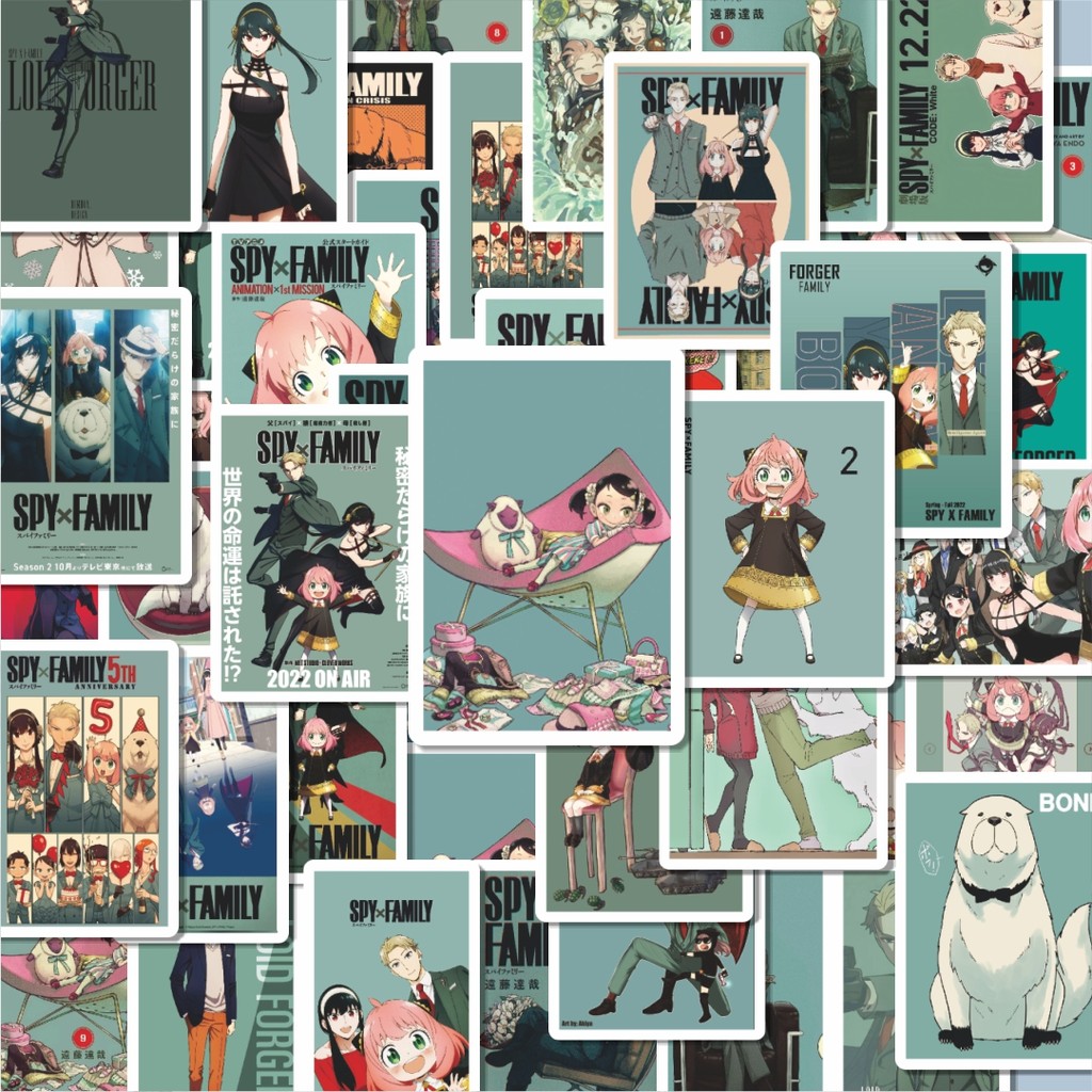 

100PCS Lucu Stiker Anime Poster Spy X Family Stiker Aesthetic Stiker Anti Air Stikers Berperekat Waterproof sticker decal buat Motor Helm Buku Journal Koper Casing HP Laptop Botol Minum Hadiah anak