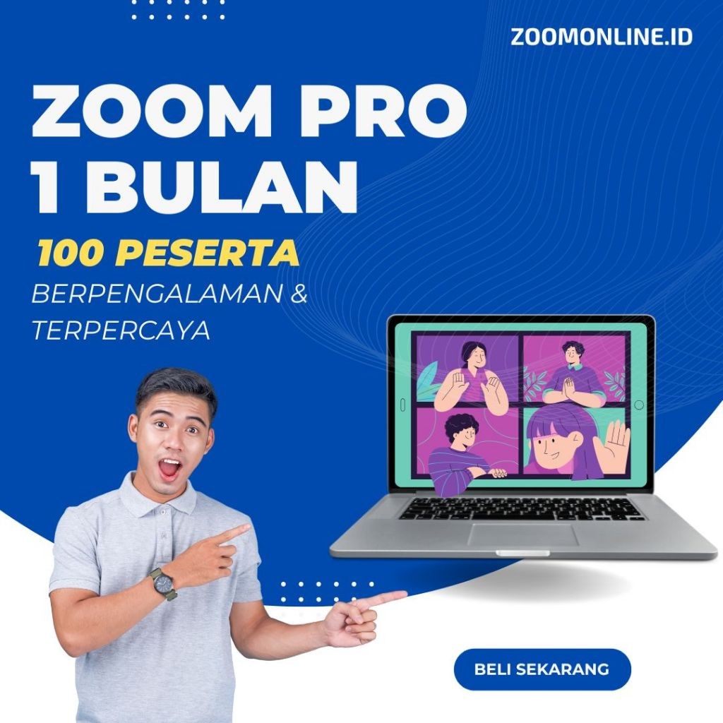 Zoom Pro 100 Peserta 1 Bulan Full Garansi