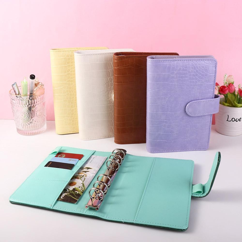 

Stationery Planner Book PU Leather A6 Notebook Ring Binder 6 Ring Notepad Cover Binder Cover Loose-Leaf Cover Notebook Cover