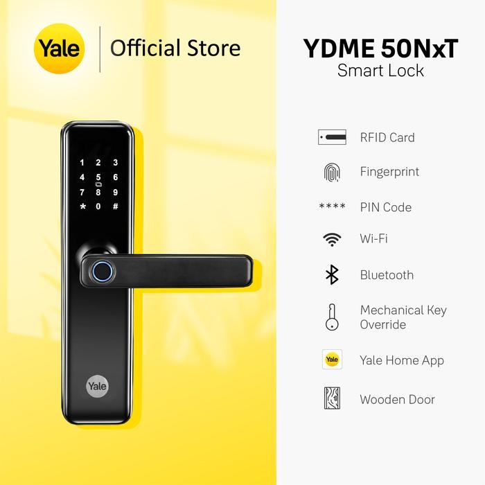 

YALE DIGITAL DOOR LOCK YDME 50NXT (4+1 AKSES) - HITAM - Unit only