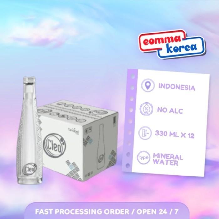 

Cleo Glass Natural Mineral Water 330ml [ Dus isi 12 Botol ] Khusus Instan - Only Instant Delivery