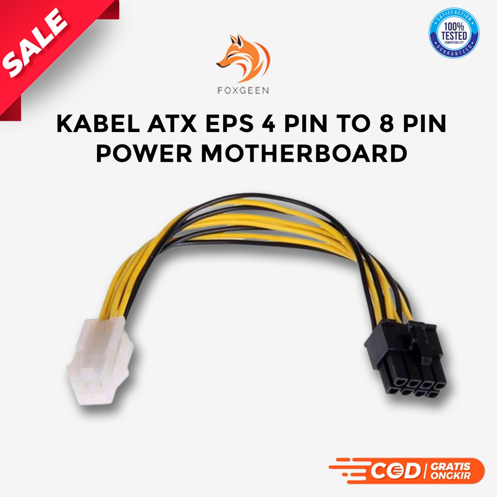 KABEL ATX 4 PIN MALE TO 8 PIN FEMALE POWER MOTHERBOARD