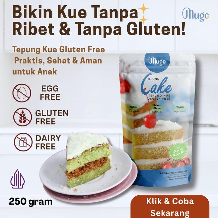

Mugo, Tepung Cake Kue Gluten Free Alami Lokal 250gr Premiks Praktis Anti Gagal - 250 gram