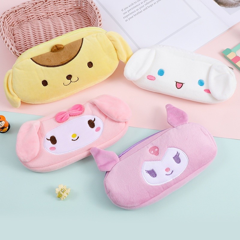 

[ MuRaH ] - COD KOTAK PENSIL SANRIO BULU HALUS KARAKTER / KUROMI /POMPOMPURIN /MELODY MYMELODY /CINAMOROLL / KITTY/ Db9