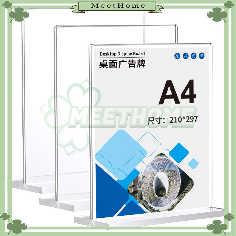

Tempat Brosur A4-A5-A6 Potrait 2 Sisi Akrilik / Tent Holder / Tent Card Stand Display - Desk