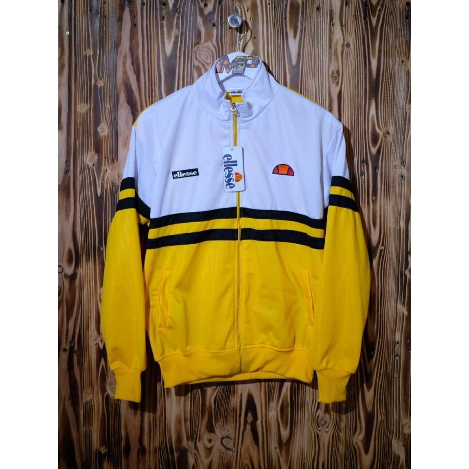 Jaket ellesse Tracktop putih kombi kuning - Putih, XL