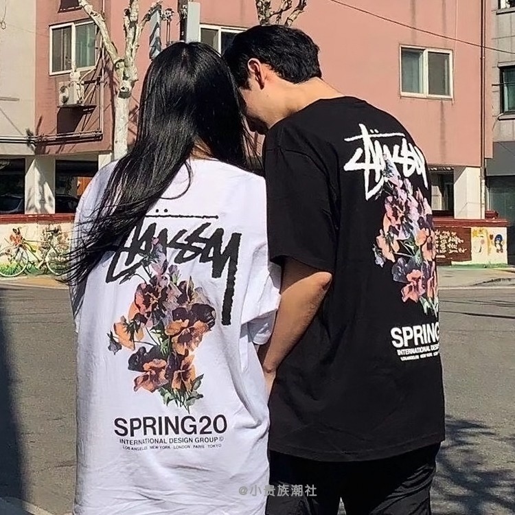 Stussy Stucci T-shirt Casual Loose Cotton Couple Short Sleeve Round Neck Classic Logo Print Half Sle
