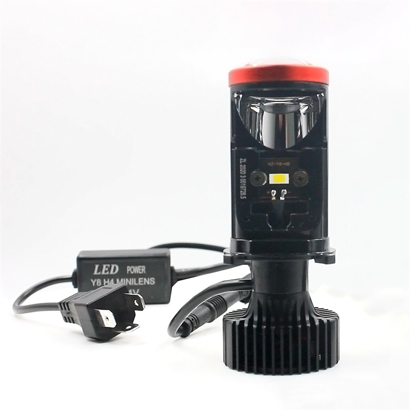 22000LM  Y8 H4 LED Headlights with Projector Lens Turbo Fan Auto H4 LED Lights Super Bright 9003 HB2