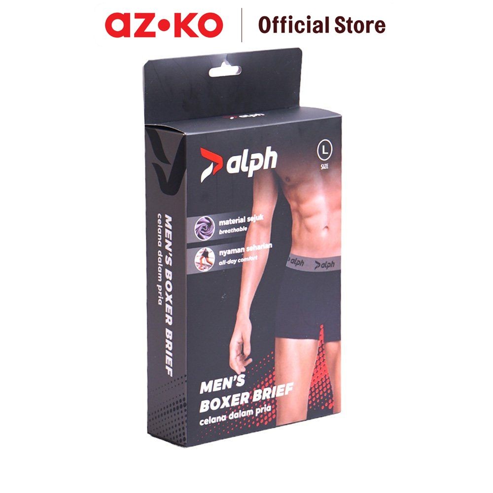 AZKO Alph Set 2 Pcs  Celana Dalam Pria Boxer Basic Men Underpants Daleman Bawahan Pria Boxer Cowok
