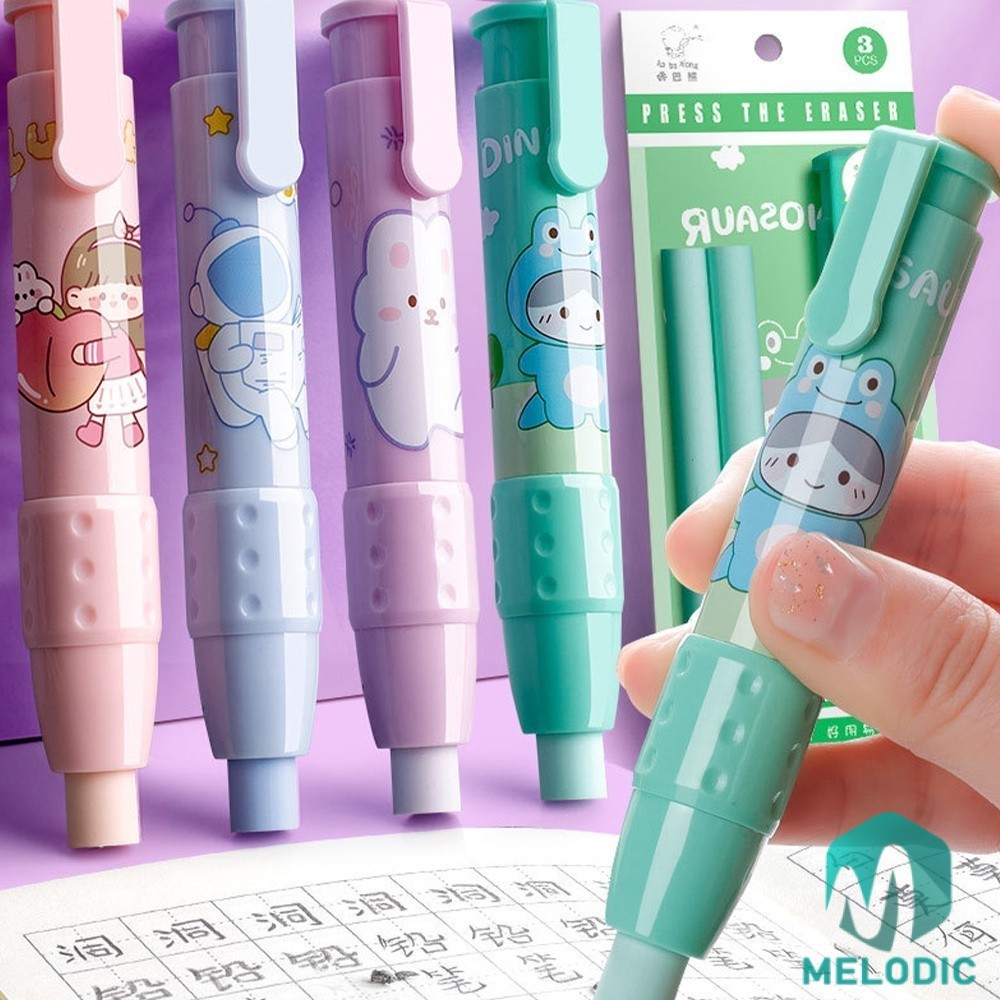 

Mechanic eraser cute estetik korean style Penghapus mekanik kartun FREE 2 pcs Refill Penghapus Mechanical Penghapus Per siswa sekolah dasar siswa taman kanak-kanak