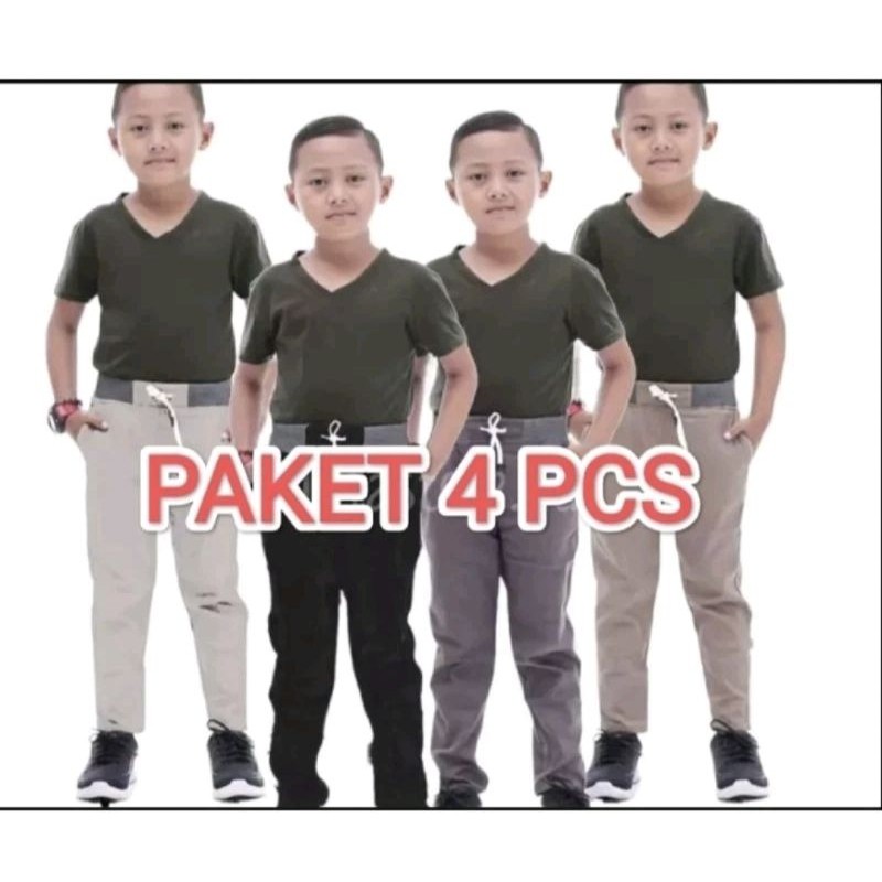 Promo 100ribu Dapat 4 Pcs Celana Chinos Panjang Anak/Celana Chinos Anak Panjang Umur 4-13 tahun