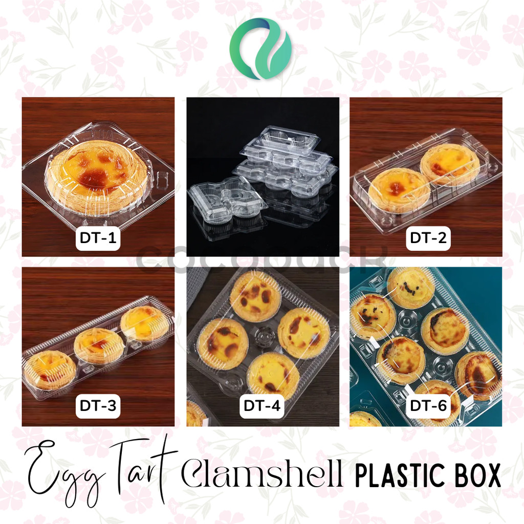 10 PCS Egg Tart Clamshell Plastic Box Mika Sekat Pie Susu